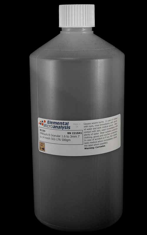 OBSOLETE - Suggested replacement B1317

EMASorb B Granular 1.6 to 3mm 7 to 14 mesh 502-176 500gm

SODIUM HYDROXIDE, SOLID,
8, UN1823